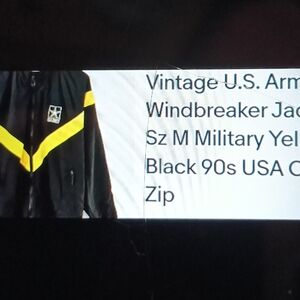U.S. Army Black and Yellow Windbreaker
